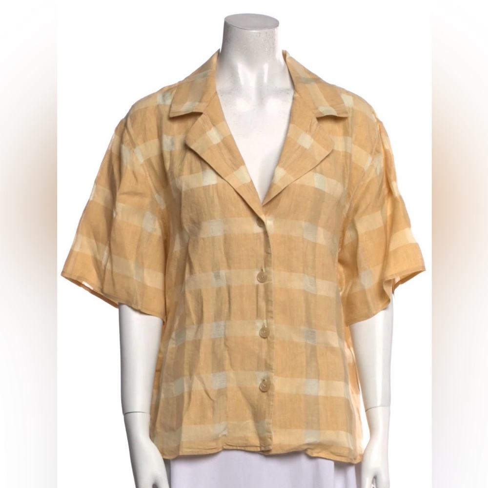 Attersee The Short-Sleeved Shirt in Washed Check Medium linen & silk